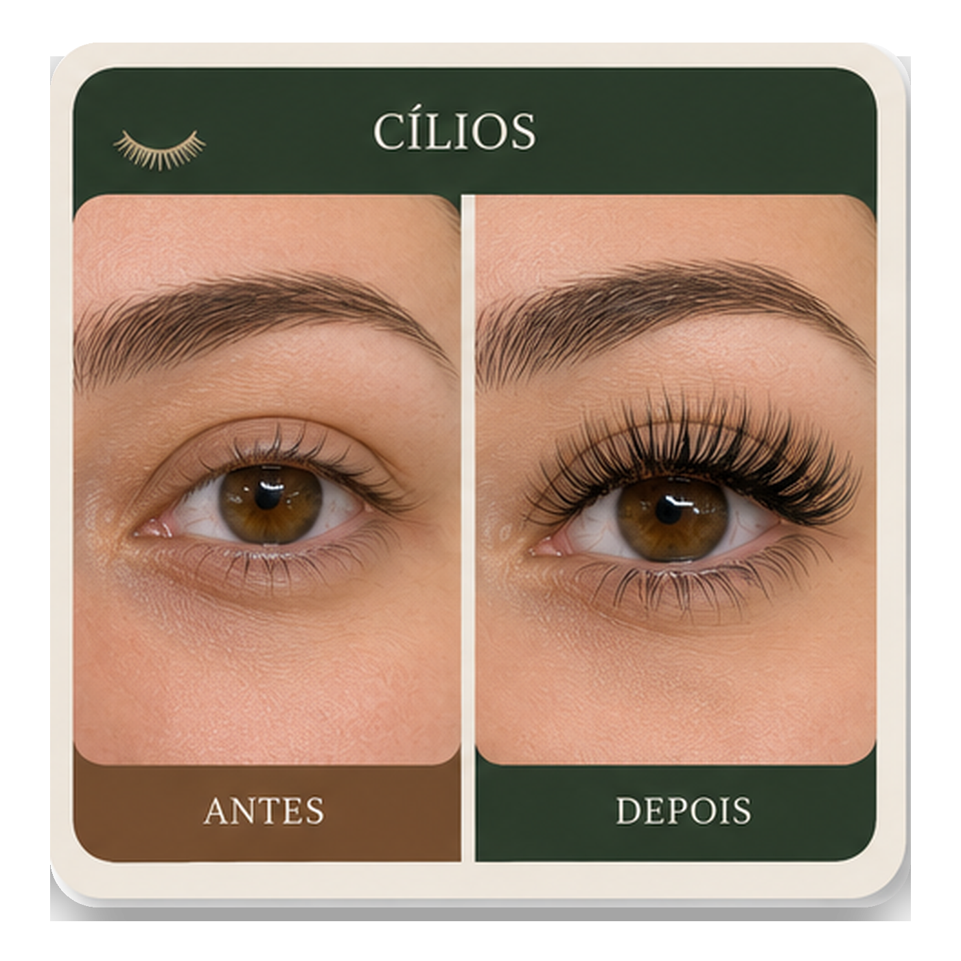 Referência visual de cílios