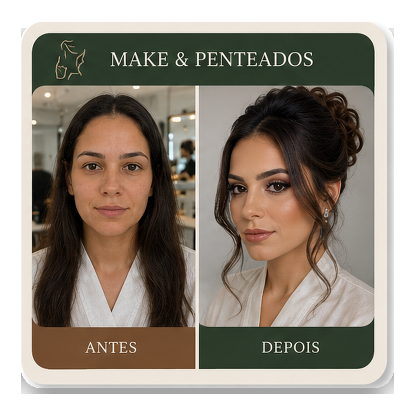 Referência visual de make e penteados