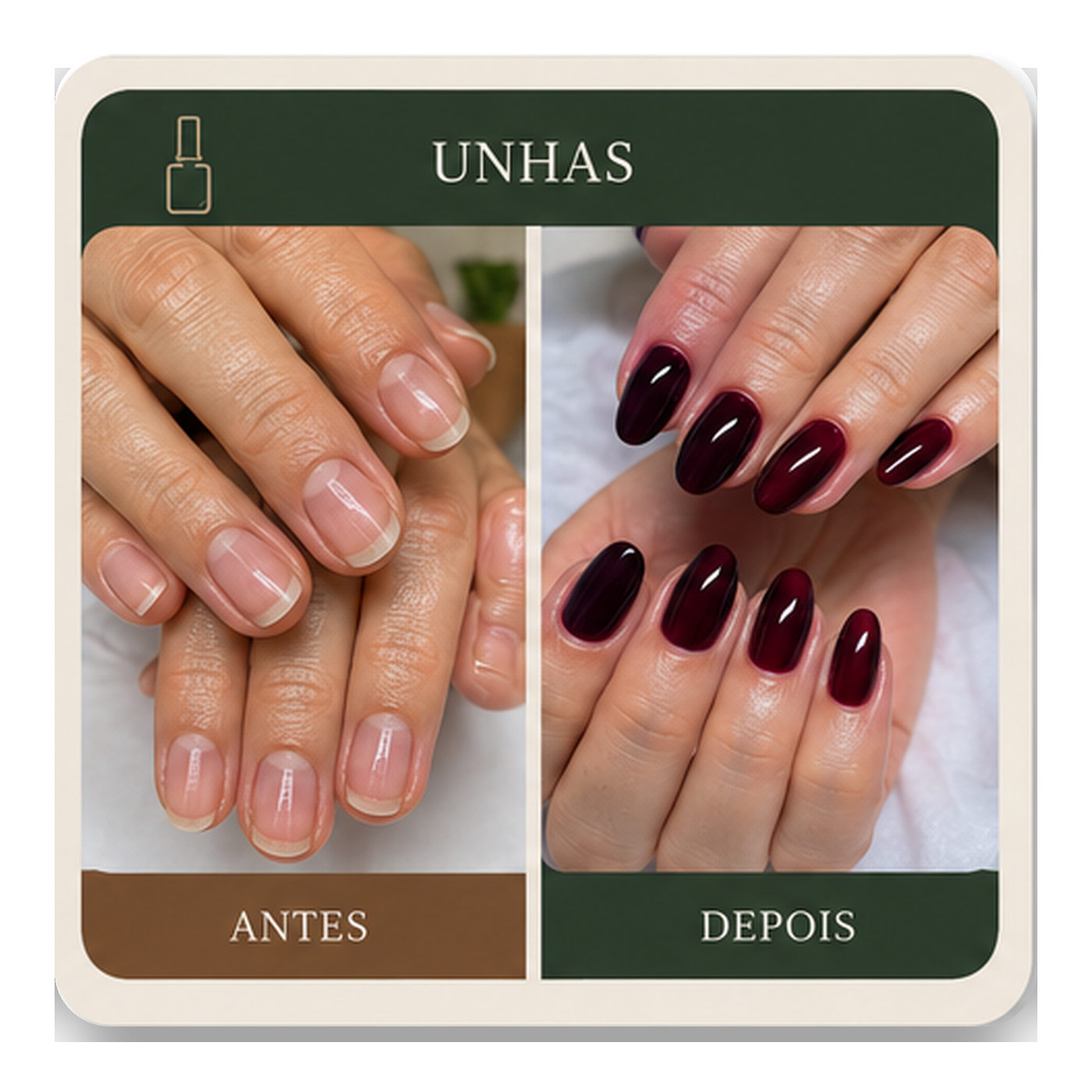 Referência visual de unhas